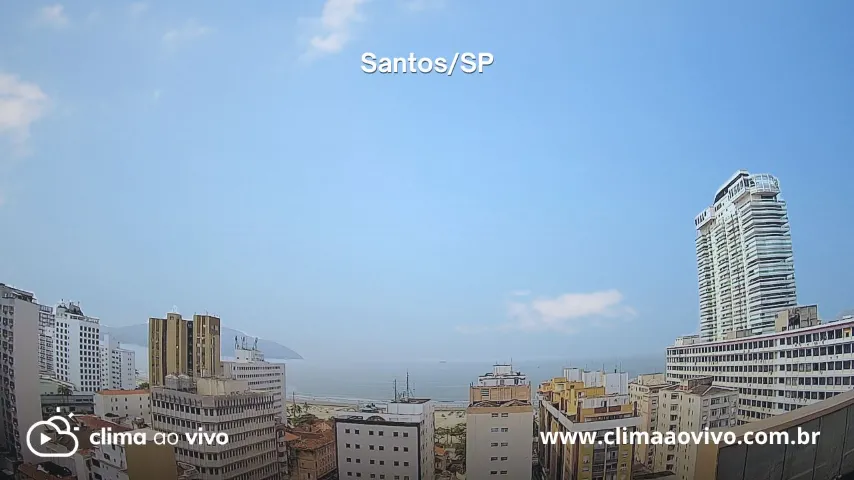 Santos ganha câmera que monitora o tempo ao vivo